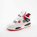Nike Air Jordan 4 Retro "Fire Red" Sneakers White - Red - Black - Image 2
